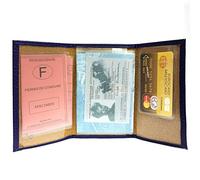 LOLUNA® - Porte Papier Voiture en Cuir Graine Souple - Format 3 Volets Compact - Etui Carte Grise, permis, identité, Assurance, crédit, dans Plusieurs Couleur pour Homme et Femme - Bleu Roi