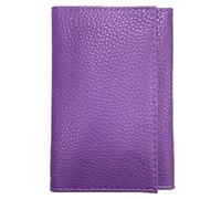 LOLUNA® - Porte Papier Voiture en Cuir Graine Souple - Format 3 Volets Compact - Etui Carte Grise, permis, identité, Assurance, crédit, dans Plusieurs Couleur pour Homme et Femme - Violet