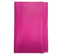 LOLUNA® - Porte Papier Voiture en Cuir Graine Souple - Format 3 Volets Compact - Etui Carte Grise, permis, identité, Assurance, crédit, dans Plusieurs Couleur pour Homme et Femme - Fuchsia