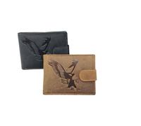 LOLUNA® Portefeuille Aigle Vintage Patte Italien Homme en Cuir Protection RFID - idée Cadeau fête, Anniversaire (Marron Aigle Patte)