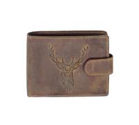 LOLUNA® Portefeuille Cerf Cuir Vintage Patte Italien Homme en Cuir Protection RFID - idée Cadeau fête, Anniversaire (Marron Cerf Patte)