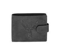 LOLUNA® Portefeuille Cerf Cuir Vintage Patte Italien Homme en Cuir Protection RFID - idée Cadeau fête, Anniversaire (Noir Cerf Patte)