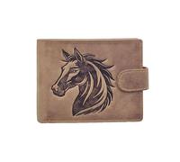 LOLUNA® Portefeuille Cheval Cuir Vintage Patte Italien Homme en Cuir Protection RFID - idée Cadeau fête, Anniversaire (Marron Cheval Patte)