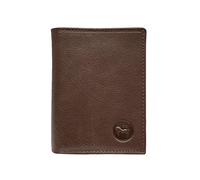 LOLUNA® Portefeuille Cuir Protection RFID Blocage, 3 Volets avec Pression, Carte, permis, identité et Monnaie - Idée Cadeau - Marron