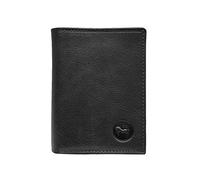 LOLUNA® Portefeuille Cuir Protection RFID Blocage, 3 Volets avec Pression, Carte, permis, identité et Monnaie - Idée Cadeau - Noir