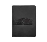 LOLUNA® Portefeuille Motif imprimé Cuir Vintage, RFID Blocage, 3 Volets avec Pression, Carte, permis, identité et Monnaie - Idée Cadeau (Noir Voiture)