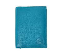 LOLUNA® Portefeuille Petit Format Cuir Souple 3 Volets pour 10 Cartes, permis, identité, Billet et Monnaie - Turquoise