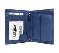LOLUNA® Portefeuille Petit Format Cuir Vachette Souple 3 Volets Pratique pour Placer 10 Cartes - permis - identité - Billet - Monnaie - Idée Cadeau pour Homme et Femme - Bleu Marine