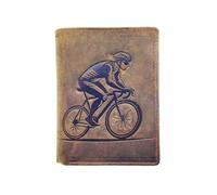 LOLUNA® Portefeuille Velo Cuir Vintage, RFID Blocage, 3 Volets avec Pression, Carte, permis, identité et Monnaie - Idée Cadeau (Marron)