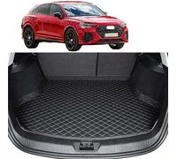 LOLUZ Tapis De Coffre Voiture pour 2020 Audi RS Q3 Sportback SUV, Cuir AntidéRapant ImperméAble à Protection Couverture IntéRieure Styling Accessoires,All-Black