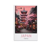 LOLWNNI Affiches de voyage vintage Japon Tokyo 08x12pouces(20x30cm) Impression sur toile Art mural Image Peintures pour décoration salon chambre