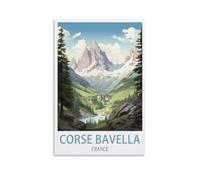 LOLWNNI Corse Bavella France Poster vintage de voyage sur toile pour décoration de salon, chambre à coucher 20 x 30 cm