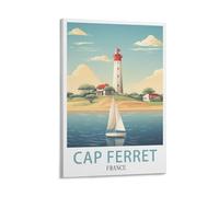 LOLWNNI Poster de voyage vintage Cap Ferret France 40 x 60 cm Impression sur toile pour décoration de salon, chambre à coucher