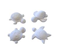 Lolydol Diffuseurs de Parfum en Plâtre Céramique, Forme Tortue, Artisanal, 4 Pièces, Diffusion Naturelle sans Électricité Fabriqué en France - Décoration Maison, Bureau, Voiture (Blanc)