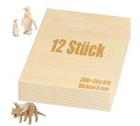LOLYSIC Lot de 12 Contreplaqué 300x300x3mm feuilles de tilleul,Feuilles de bois minces,Feuilles de contreplaqué,Feuilles de bois de tilleul, le projet de bricolage, le modélisme architectural