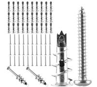 LOLYSIC Lot de 120 chevilles auto-perceuses en métal pour placoplâtre - Avec vis - Chevilles pour corps creux - Pour la fixation dans le béton, la brique, les plaques de plâtre