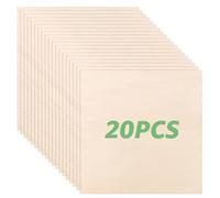 LOLYSIC Lot de 20 Contreplaqué 3mm 30x30 cm, Plaque Bois Brut Carrée pour Découpe Laser, Planche en Bois Bricolage pour Pyrogravure, Maquette et Décoration de Mariage