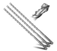 LOLYSIC Lot de 3 forets SDS Plus 10 mm × 310 mm - Foret à pierre de 10 mm - Foret à béton pour pierre, béton, pierre naturelle, mur de brique - Accessoires professionnels - Marteau perforateur