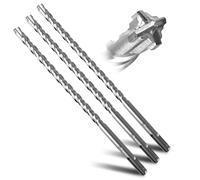 LOLYSIC Lot de 3 forets SDS-Plus 12 mm × 260 mm - Foret à maçonnerie de 12 mm - Foret à béton pour marteau perforateur - Pour pierre, béton, pierre naturelle, mur de brique, accessoires professionnels