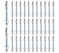 LOLYSIC Lot de 35 Goujons d'Ancrage M10x90mm, Chevilles Béton en Fer Galvanisé Inoxydable pour Fixation de Charges Lourdes, Équipement Industriel et Clôture, Argent