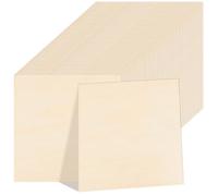 LOLYSIC Lot de 50 Plaques de Bois 15x15cm, Planches de 3mm d'Épaisseur pour Pyrogravure, Bricolage et Maquette, Bois Naturel Brut, Naturel