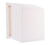 LOLYSIC Lot de 8 Panneaux de Toile en Lin Fin 24x30cm, Toiles de Peinture 280g/m² pour Art et Artisanat, Support Robuste pour Peinture à l'Huile et Acrylique, Blanc Naturel