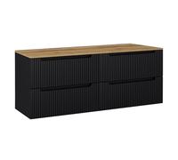 Lomadox Badmöbel - Double meuble de lavabo - 160 cm - En chêne noir strié - 4 tiroirs - Dimensions (l x H x P) : env. 160,4 x 59,5 x 40 cm