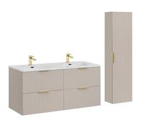 Lomadox Ensemble de meubles de salle de bain avec lavabo de 120 cm, 2 pièces, en cachemire, avec lavabo en céramique
