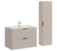Lomadox Ensemble de meubles de salle de bain avec lavabo de 80 cm, 2 pièces, en cachemire, avec lavabo en céramique