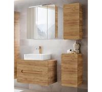 Lomadox LUTON-56-CRAFT Ensemble de Meubles de Salle de Bain en chêne Wotan NB., L/H/P env. 130/200/46 cm