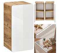 Lomadox Meuble de salle de bain 1 porte Blanc brillant 35/75/32 cm