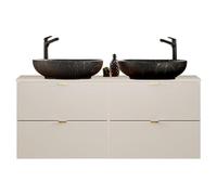 Lomadox Meuble de salle de bain avec double lavabo 120 cm en cachemire mat, DURANGO-56, 4 tiroirs, lavabo en céramique
