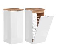 Lomadox Meuble de salle de bain avec panier à linge en blanc brillant (l x H x P) env. 35/80/35 cm