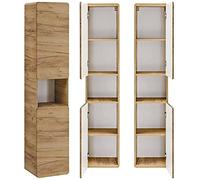 Lomadox Meuble de salle de bain en chêne Wotan Nb 2 portes et 1 étagère 35 x 175 x 32 cm