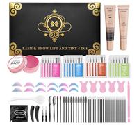 Lomansa Kit Rehaussement de Cils et Sourcils, Teinture pour Cils et Sourcils, 4 in 1 Lash Lift and Tint Kit, Les Cils Bouclés et épais Durent 6 Semaines