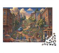 Lombard Street à San Francisco Puzzle 1000 Pièces Adultes Et Enfants,Anti-Stress,Casse-tête,Dès 14 Ans,Déco Murale, Premium,Carton,Jeu Éducatif,Défi,Détente 38x26cm