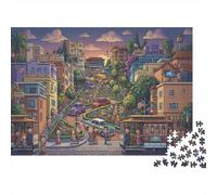 Lombard Street à San Francisco Puzzle en Bois 1000 Pièces Adultes Et Enfants,Déco Murale,Anti-Stress,Premium,Bois,Défi, Jeu Éducatif,Dès 14 Ans,Détente,Casse-tête (75x50cm)