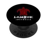 Lombok Indonésie Tribal Sea Turtle Island Beach Design PopSockets PopGrip Adhésif