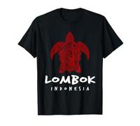 Lombok Indonésie Tribal Sea Turtle Island Beach Design T-Shirt