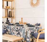 LOMBOK Nappe 70% coton 30% polyester enduit 200X150 Marine SUD ETOFFE
