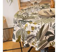 LOMBOK Nappe 70% coton 30% polyester enduit Ronde D155 Emeraude SUD ETOFFE