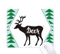 l'ombre de cerfs animaux noir et blanc. tapis de souris green pine tree tapis en caoutchouc