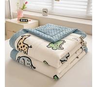LOMDEM Couverture Sensorielle pour Enfant Tout-Petits Adorable Motif Floral Chat, Couverture Câline Apaisante, Lavable en Machine, Couette Réversible pour Toutes Les Saisons (Blue,100x150 cm)
