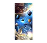 LOMDEM Serviette de Plage Bleue Microfibre Serviette de Sport XL XXL Space Astronaut Rocket Spaceship Planet Boys Kids Swimming Beach Towel Quick Drying Shower Towel Shawl (Couleur 5,100x180 cm)