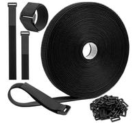 lomdung 10 M Sangles de Câble Réglables avec 50 Boucles, Attache Câble Scratch, Sangle Réutilisable Câble, Management Facile à Couper, pour Ranger et Organiser Câbles, Noir(10MX2CM)