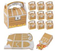 lomdung 12 Pièces à Trésors Pirate En Papier, Coffret Cadeau Pirate avec Poignée, Pirate En Papier Boîte, Coffret Cadeau pour Thème Pirates, pour Soirée Pirate Enfant Party Fête, et Chasses au Trésor