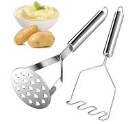 lomdung 2 Pièces Presse-Purée, Inoxydable Ecrase Pomme de Terre, Purée de Pommes de Terre Ustensiles, pour Avocat, Pommes de Terre, Haricots, Viande, Légumes