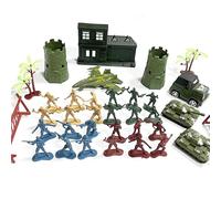 lomdung 27 Pièces Soldat Figurines en Plastique avec 11 pièces Accessoires pour Armes, Mini Soldats Action Figures, Figurines Militaires de Soldat de la Seconde Guerre Mondiale Jouet d'anniversaire