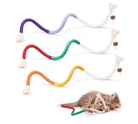 lomdung 3 Pièces Jouets Interactifs pour Chats, Jouet pour Chat Interieur, Ensemble de Bâtons à Mâcher pour Chats, pour Se Brosser Les Dents, Éliminer Le Tartre et Rafraîchir L'haleine