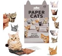 lomdung 50 Pièces Chats en Papier DIY, Kit D'Origami pour Chats en Papier DIY, 50 Feuilles Papiers Origami Chat Ensemble, 3D Chat Origami Papiers Artisanat Ensemble, pour Amateurs de Chates